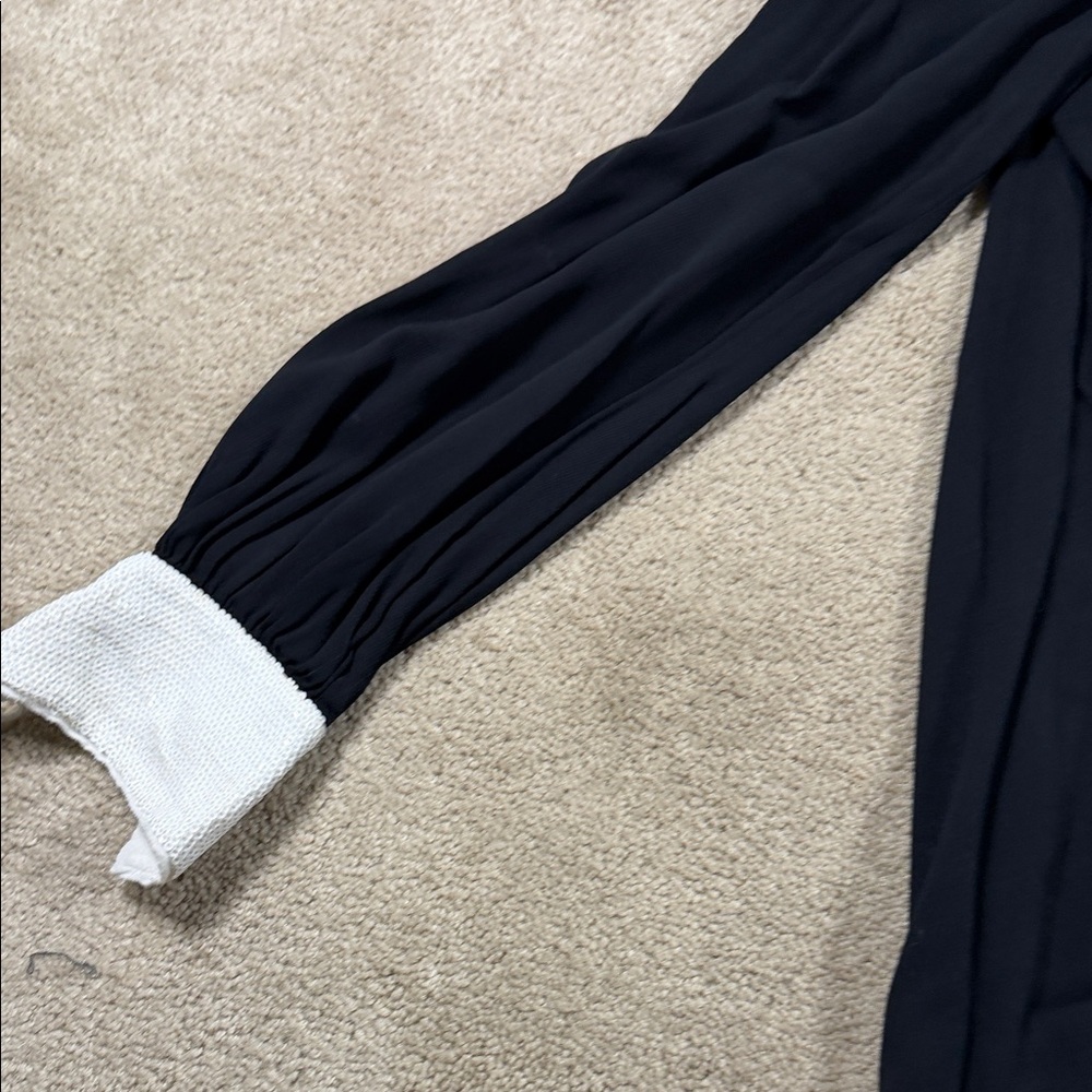 Rachel Zoe Black Blouse with White Trim - Picture 4 of 8